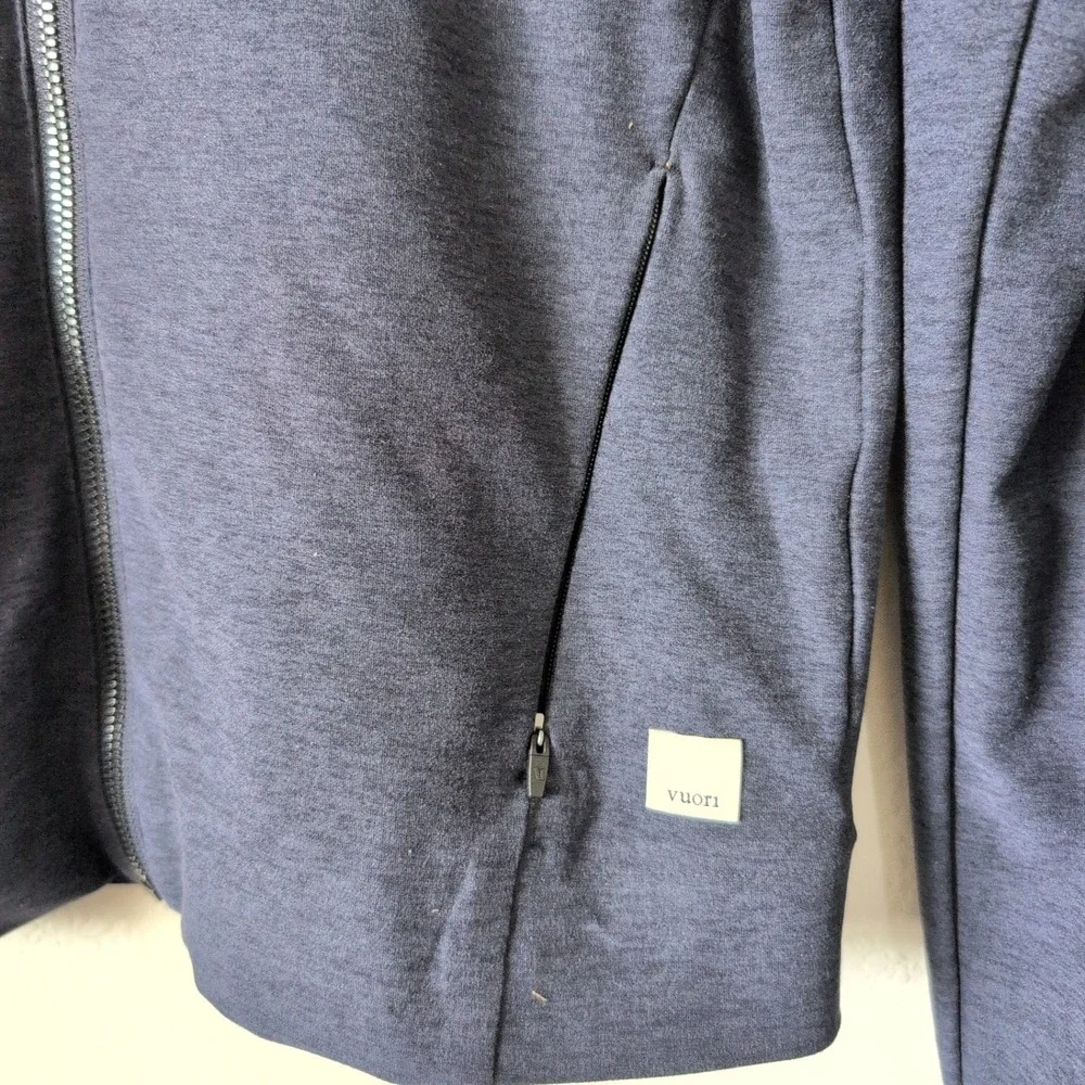Vuori Womens Performance Full Zip Elevation Track Jacket Blue Heather VW5015 XS
